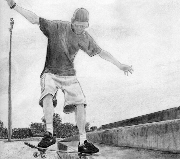 Skateboarder art sketch